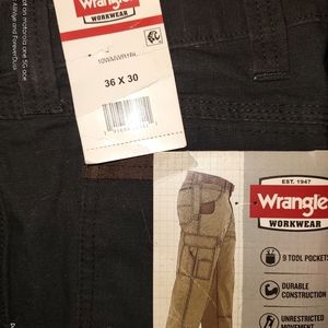 Black Wrangler Ranger Work/Cargo Pants 36x30